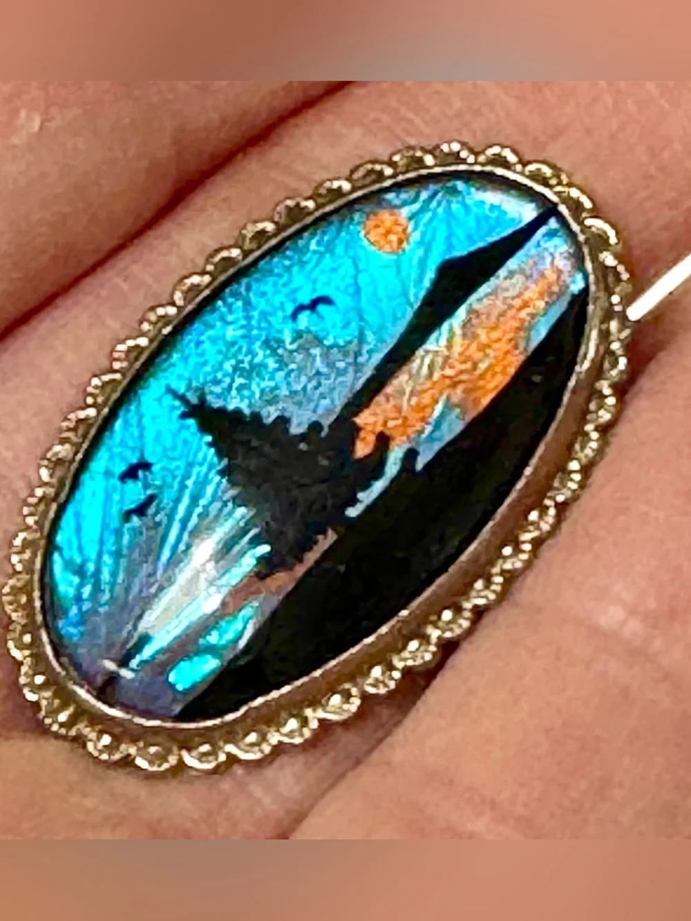 Vintage Butterfly Wing Brooch / Pin Stunning